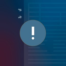 A graphic that shows an alert icon