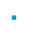 Calendar icon with one blue square and five white squares